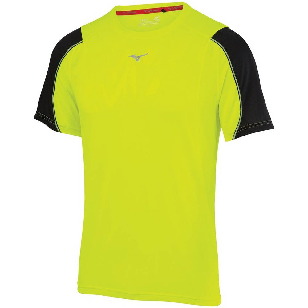 Camisetas Mizuno Running Alpha Vent Para Hombre Amarillos/Negros 1723496-OF